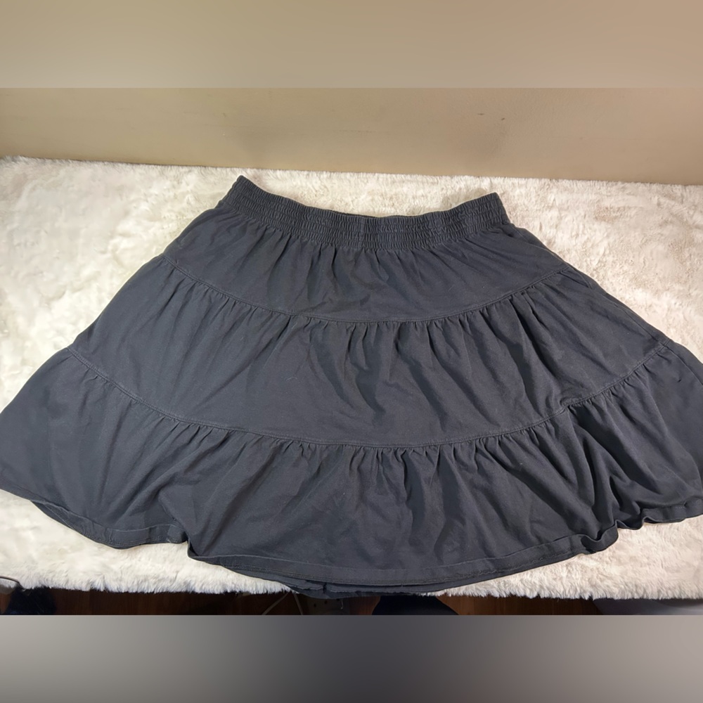 Woman Within Black A-Line Skirt